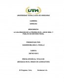 LA VALORACION DE LA PRUEBA EN EL JUICIO ORAL Y PUBLICO EN MATERIA PENAL HONDURAS