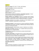 Ciclo escolar: 2017-2018 Asignatura: Ciencias III énfasis en Química