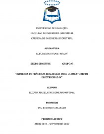 “INFORMES DE PRÁCTICAS REALIZADAS EN EL LABORATORIO DE ELECTRICIDAD IV”. Página 1