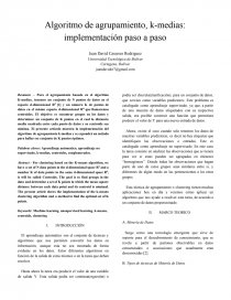 Algoritmo de agrupamiento, k-medias: implementación paso a paso. Página 1