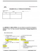 EXAMEN DE LA I UNIDAD DE HISTORIA