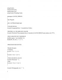 PROGRAMA GAUSS JORDAN. Página 1
