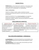 ES UNA DISCIPLINA CIENTÍFICO- PEDAGÓGICA QUE TIENE COMO OBJETO DE ESTUDIO LOS PROCESOS Y ELEMENTOS EXISTENTES EN LA ENSEÑANZA Y EL APRENDIZAJE