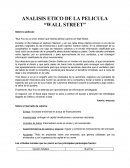 ANALISIS ETICO DE LA PELICULA “WALL STREET”