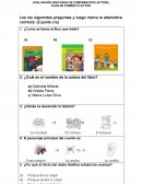 EVALUACIÓN ADECUADA DE COMPRENCIÓN LECTORA PLAN DE FOMENTO LECTOR