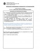 Información y/o evaluaciones de la semana