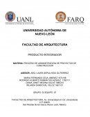 PROCESO DE ADMINISTRACION DE PROYECTOS DE CONSTRUCCION