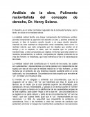 Análisis de la obra, Pulimento raciovitalista del concepto de derecho, Dr. Henry Solano