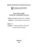 ENSAYO GRUPAL SOBRE: GESTIÓN EN EL ASEGURAMIENTO DE SALUD