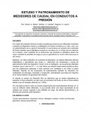 ESTUDIO Y PATRONAMIENTO DE MEDIDORES DE CAUDAL EN CONDUCTOS A PRESIÓN