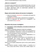 ¿Qué es un proyecto? Etapas estructurales básicas del proceso investigativo