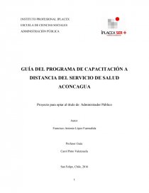 GUÍA DEL PROGRAMA DE CAPACITACIÓN A DISTANCIA DEL SERVICIO DE SALUD ACONCAGUA. Página 1