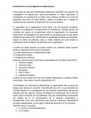 Introducción a la Investigación de Operaciones. La naturaleza de la organización