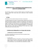 NORMAS DE CITAS Y REFERENCIAS BIBLIOGRÁFICAS DEL INSTITUTO SUPERIOR BONÓ