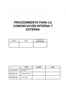 Procedimiento de comunicacion interna y externa