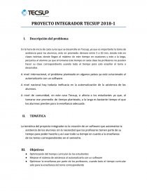 PROYECTO INTEGRADOR TECSUP 2018-1. Página 1