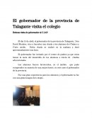 El gobernador de la provincia de Talagante visita el colegio