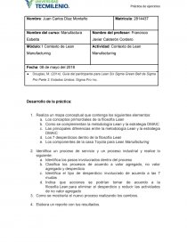 Contexto de Lean Manufacturing. Página 1