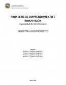 PROYECTO DE EMPRENDIMIENTO E INNOVACIÓN