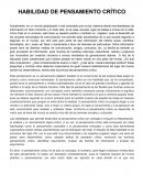 HABILIDAD DE PENSAMIENTO CRÍTICO