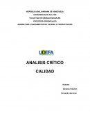 Calidad analisis critico