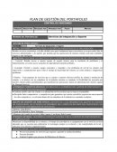 PLAN DE GESTIÓN DEL PORTAFOLIO