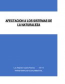 Afectación a los sistemas de la naturaleza