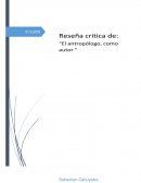 Reeña de "El antropólogo cómo autor"