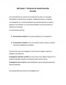 METODOS Y TÉCNICAS DE INVESTIGACIÓN RESUMEN