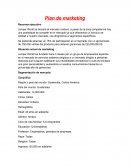 Plan de marketing - Resumen ejecutivo