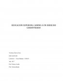EDUCACION SUPERIOR, CAMINO A UN DERECHO GARANTIZADO