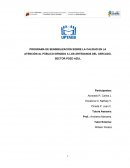 PROGRAMA DE SENSIBILIZACIÓN SOBRE LA CALIDAD EN LA ATENCIÓN AL PÚBLICO DIRIGIDO A LOS ARTESANOS DEL CERCADO, SECTOR POZO AZUL