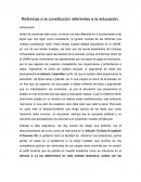 Reformas a la constitución política de México referentes a la educación