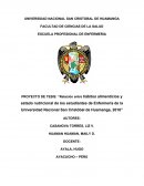 Relación entre hábitos alimenticios y estado nutricional de los estudiantes de Enfermería de la Universidad Nacional San Cristóbal de Huamanga, 2018