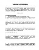 Ejemplo subcontrato de obra
