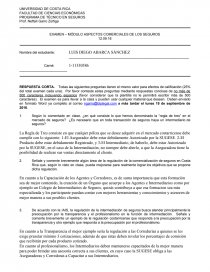 ASPECTOS COMERCIALES DE LOS SEGUROS. Página 1