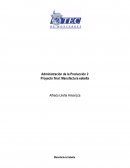 Administración de la Producción 2 Proyecto final: Manufactura esbelta