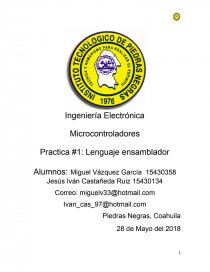 Reporte de practica en arduino. Página 1