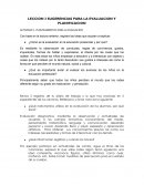 LECCION SUGERENCIAS PARA LA EVALUACION Y PLANIFICACION