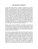 ¿Qué aprendí en el Bloque l?