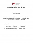 Impacto de las relaciones humanas en el ámbito laboral de empresas arequipeñas en el año 2017.