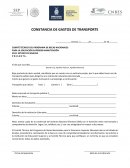 CONSTANCIA DE GASTOS DE TRANSPORTE