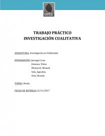 TRABAJO PRÁCTICO INVESTIGACIÓN CUALITATIVA. Página 1