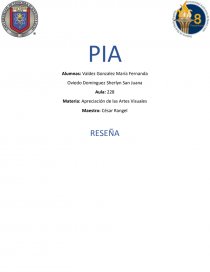 PIA Artes visuales Segundo Semestre. Página 1