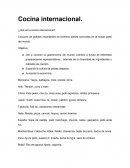 ¿Qué es la cocina internacional?
