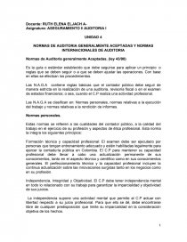 NORMAS DE AUDITORIA GENERALMENTE ACEPTADAS Y NORMAS INTERNACIONALES DE AUDITORIA. Página 1