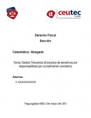 Tema: Delitos Tributarios (Excluidos de beneficios por responsabilidad por cumplimiento voluntario)