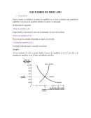 EQUILIBRIO DE MERCADO. EXCESO DE OFERTA Y EXCESO DE DEMANDA