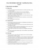 PLAN DE DERECCION DE “CARTRANSAVILL S.A.C”