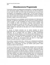 Obsolescencia Programada. Página 1